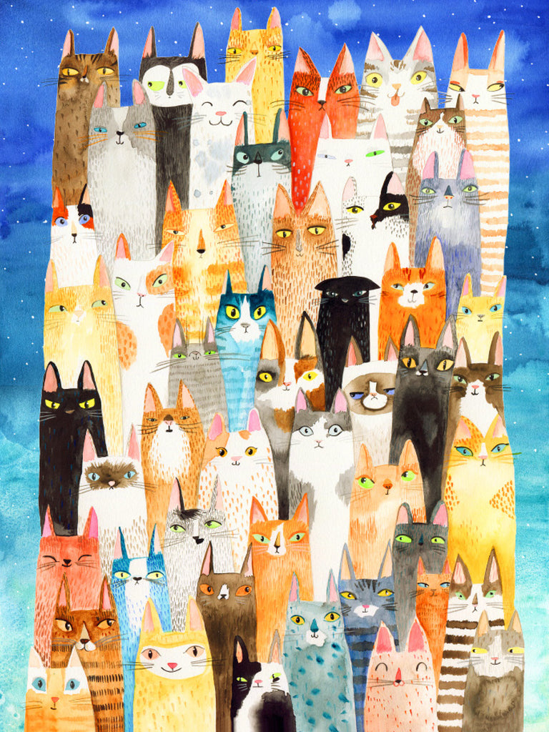 thumbnail image 2 of Colorful Cats - Something's Amiss! - 500 Piece Jigsaw Puzzle... 2 of 12