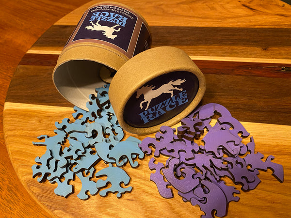 Puzzle Race - Horse - Blue and Purple